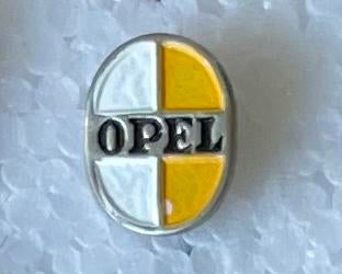 Vintage Opel Speldje - Historisch Logo Wit/Geel, Ophalen of Verzenden, Gebruikt, Merk, Speldje of Pin