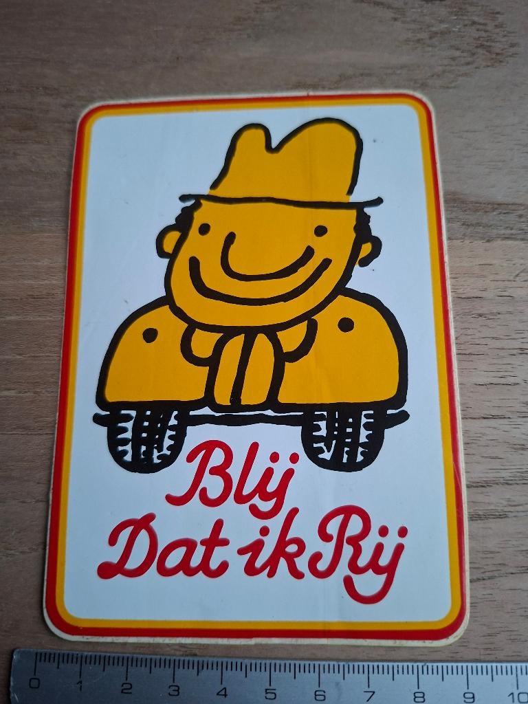 Sticker blij dat ik rij, Ophalen of Verzenden, Zo goed als nieuw, Auto of Motor