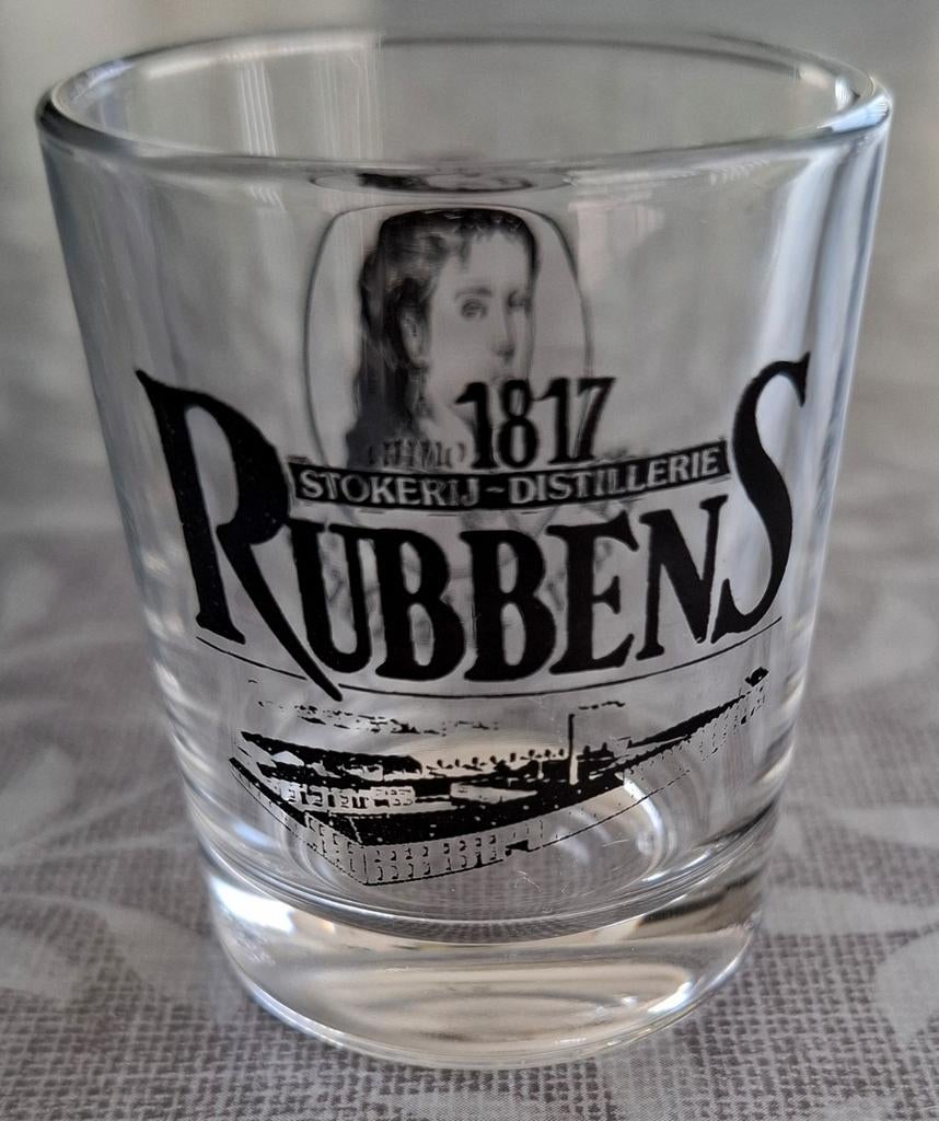 Shotglaasjes van stokerij Rubbens., Verzamelen, Ophalen, Zo goed als nieuw, Borrel- of Shotglas