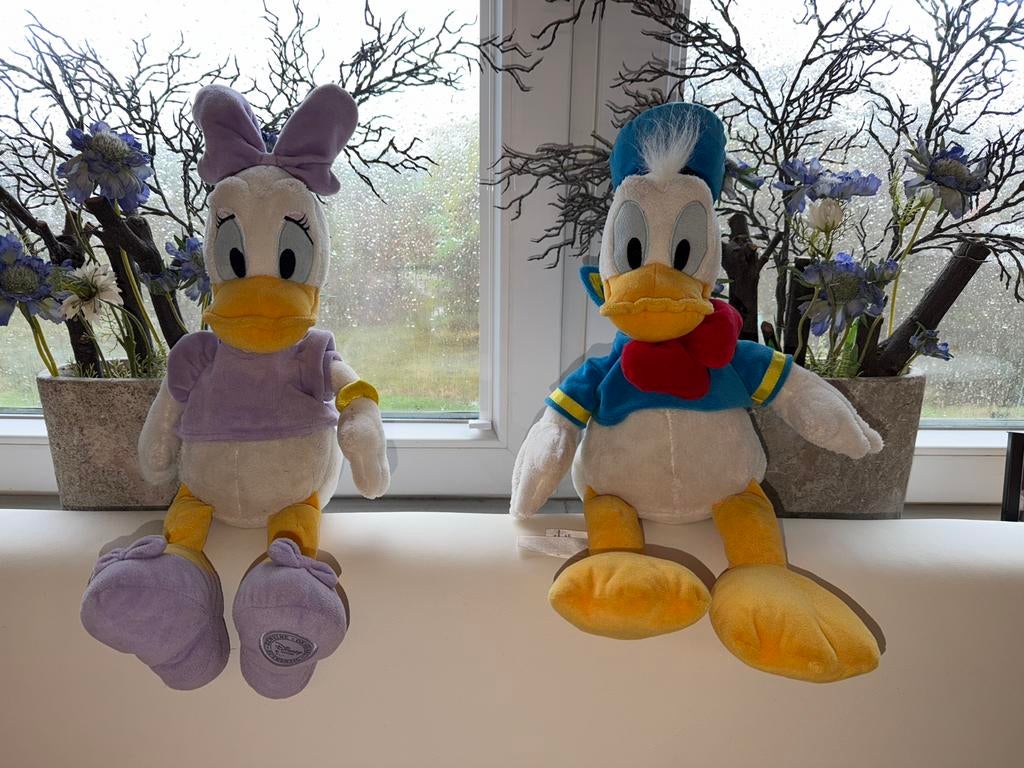 Disney store Knuffels Donald Duck & Katrien Duck, Ophalen of Verzenden, Zo goed als nieuw, Eend