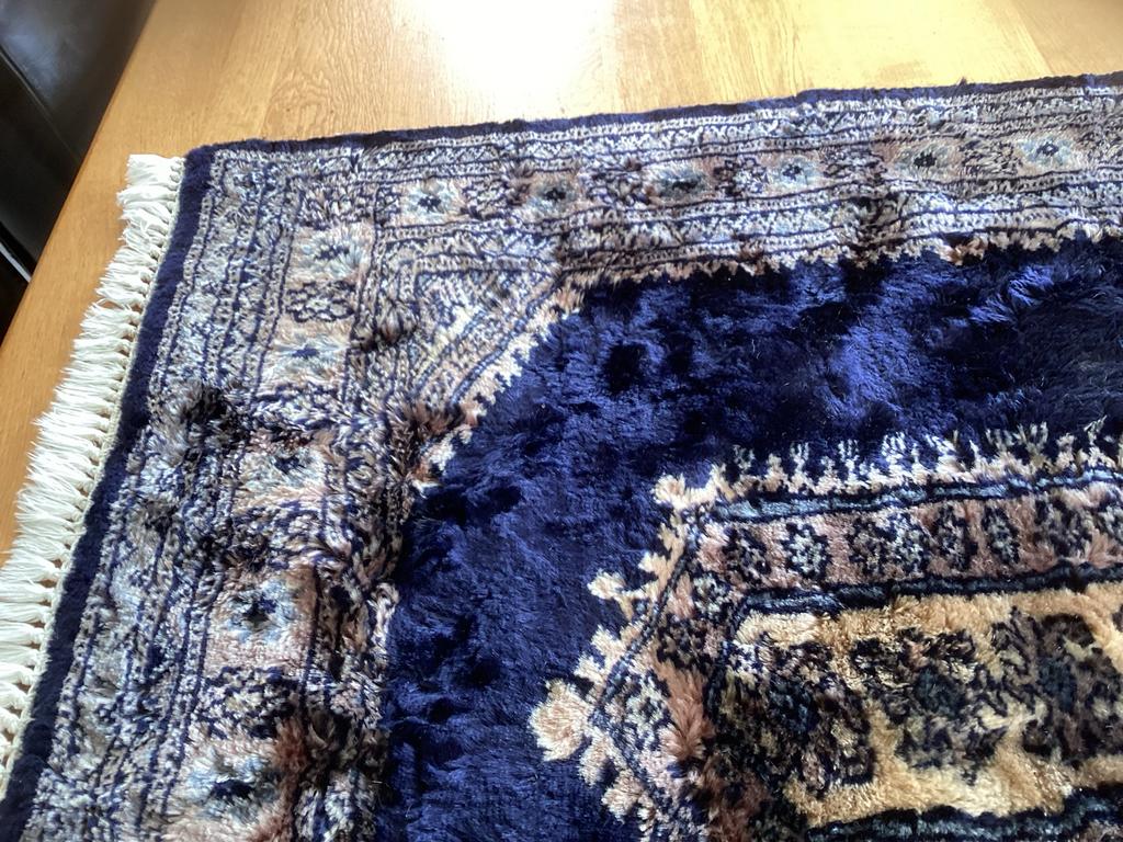 Tafelkleed 90 x 80 cm - Blauw met Oosters Patroon Pers, Ophalen of Verzenden, Gebruikt, Rechthoek, Binnen