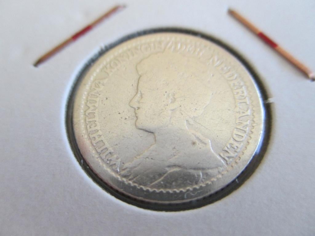 Kwartje 1916, Zilver, 25 cent, Ophalen of Verzenden, Koningin Wilhelmina