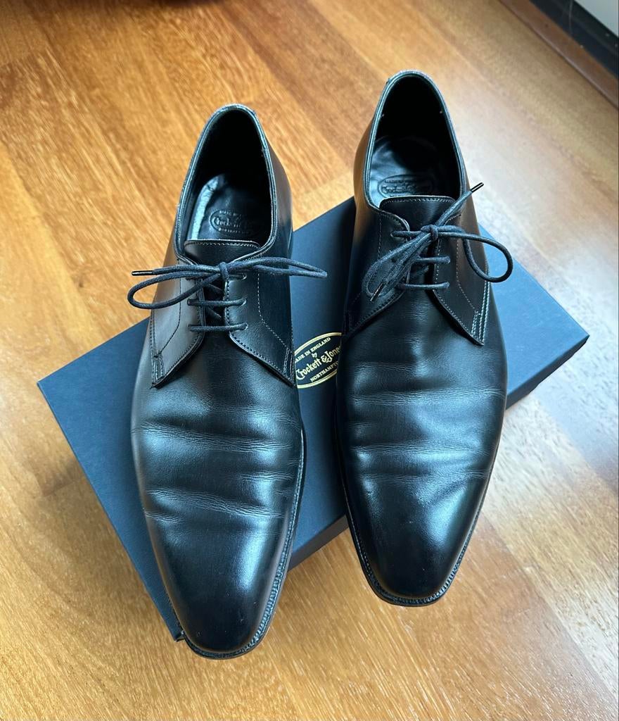 Crockett & Jones Aintree 2 zwarte veterschoenen maat 10E, Ophalen of Verzenden, Gedragen, Zwart, Veterschoenen