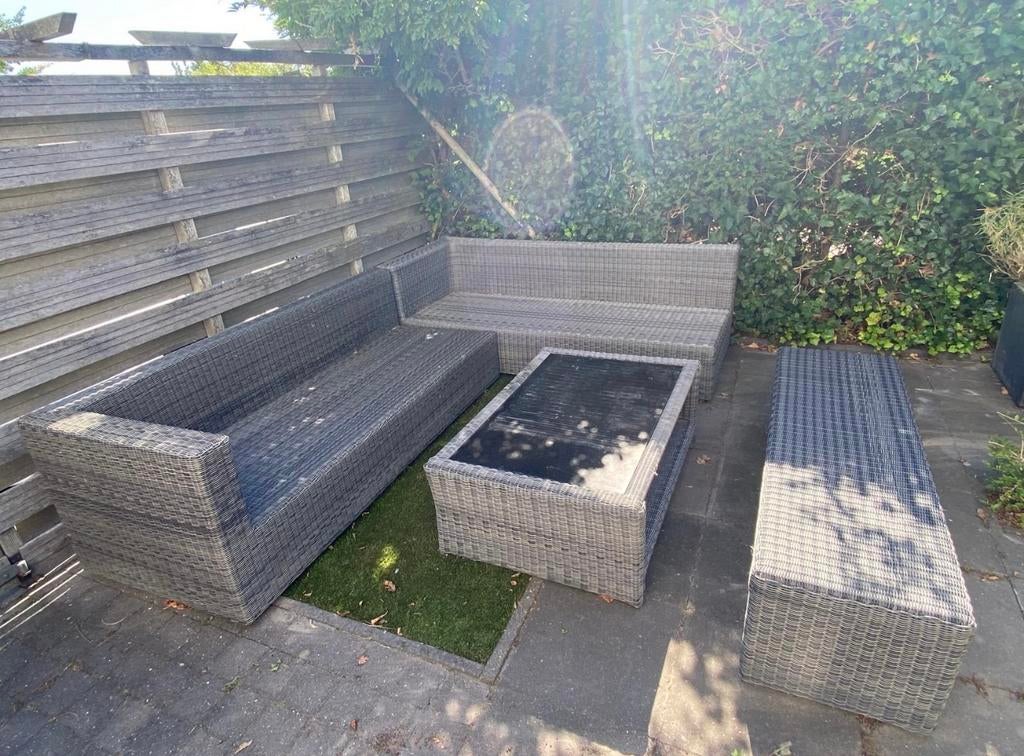 Bellagio loungeset stevig wicker goede kwaliteit mooie set, Ophalen, Gebruikt, Loungeset, Wicker