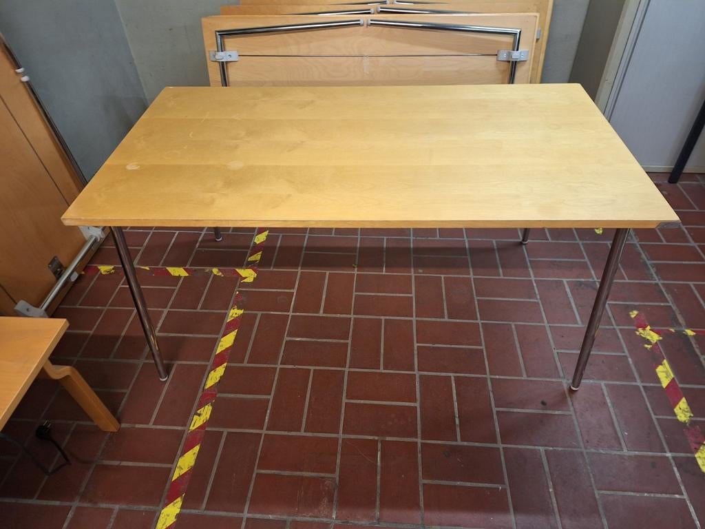 12 houten rechte klaptafels, Huis en Inrichting, Tafels | Eettafels, Ophalen, Gebruikt, 50 tot 100 cm, Rechthoekig