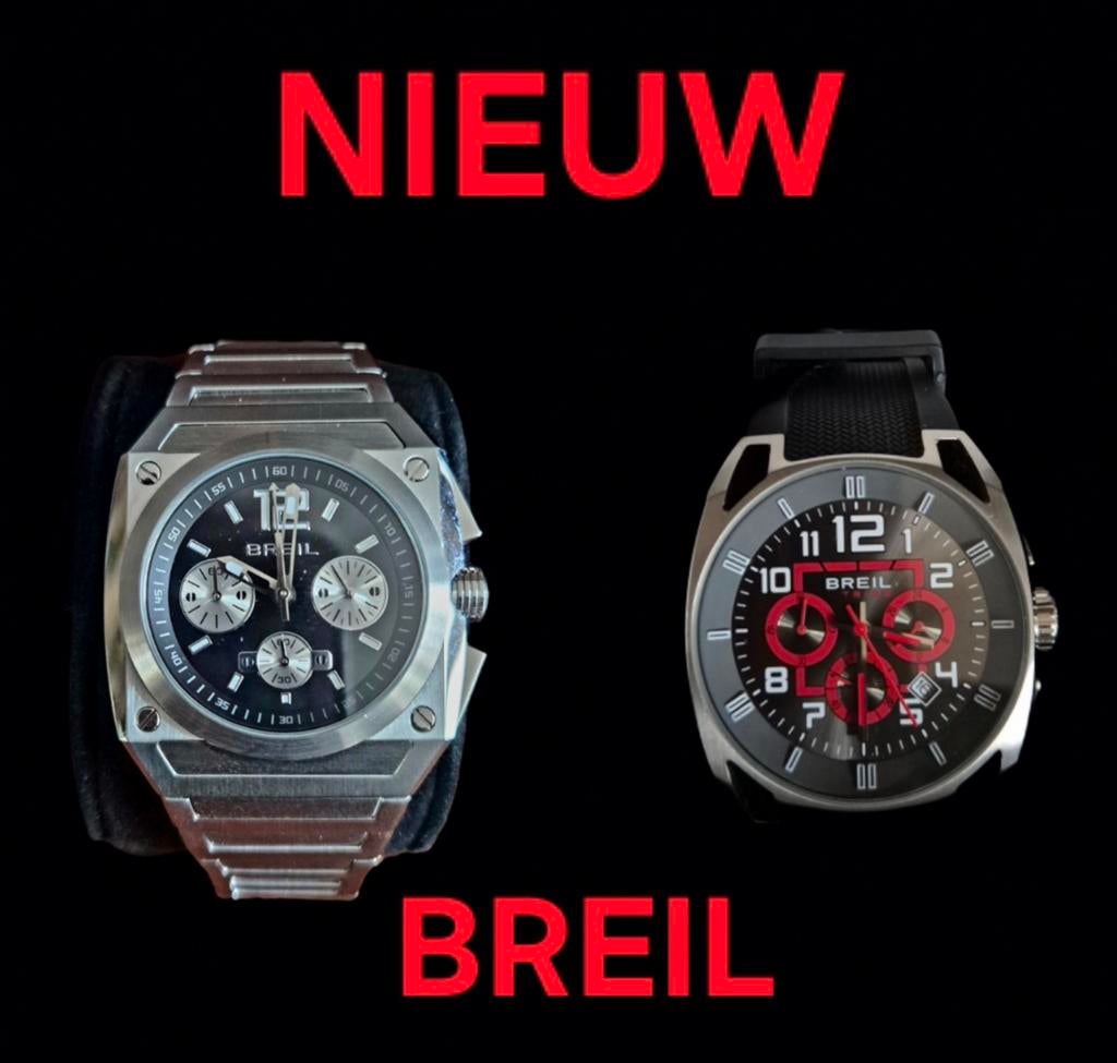 Horloge heren 2 X nieuw Breil Milano Chronograaf + een sport, Ophalen, Nieuw, Staal, Overige merken
