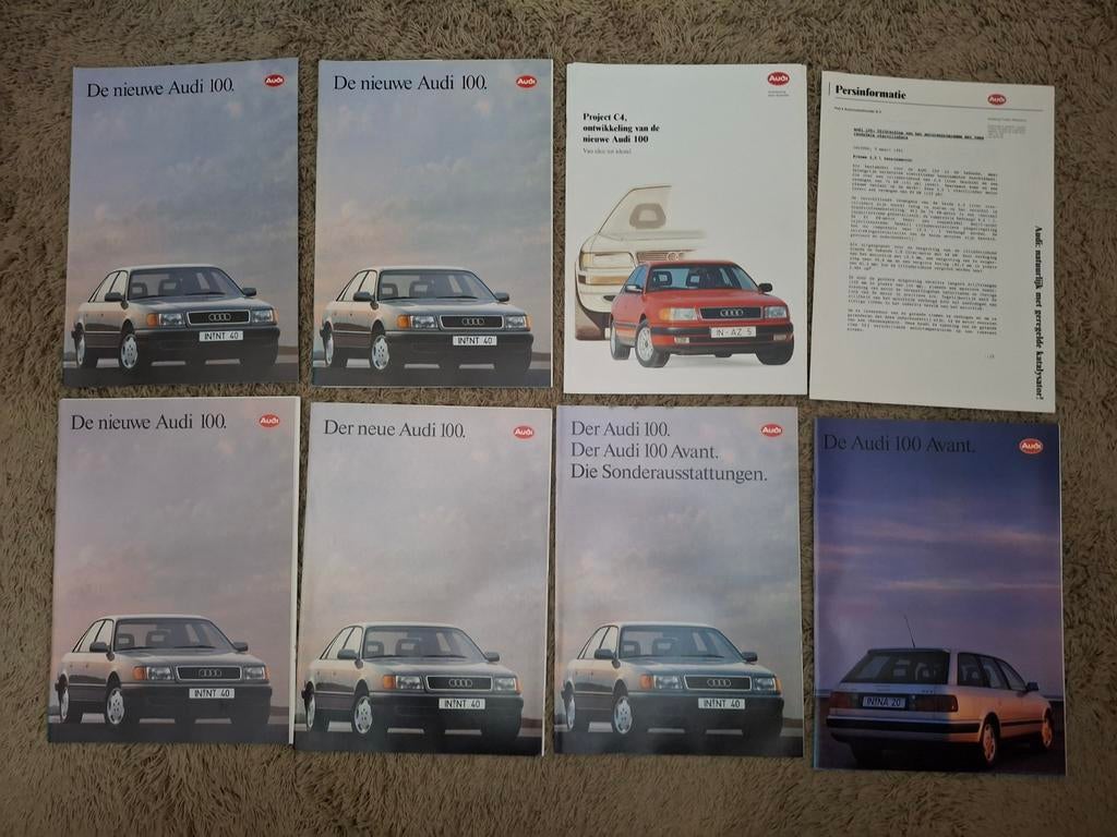Lot autofolders Audi 100 (C4), Verzenden, Audi