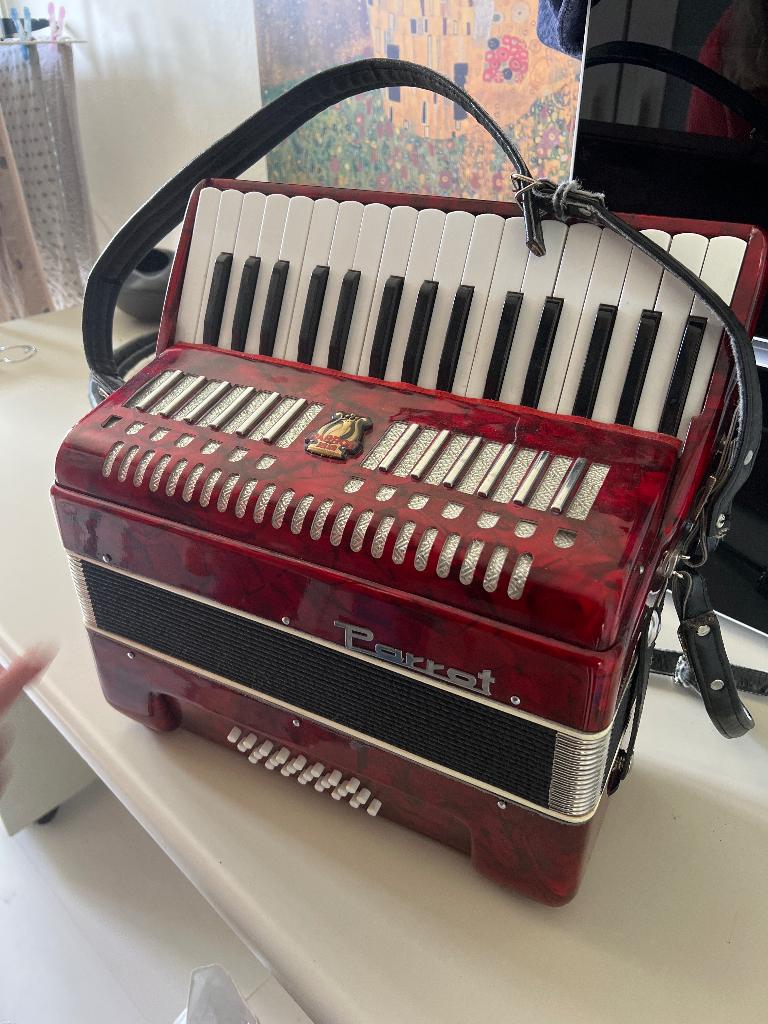 Originele Parrot accordeon inclusief koffer, Met koffer, Toetsaccordeon, Zo goed als nieuw, 120-bas