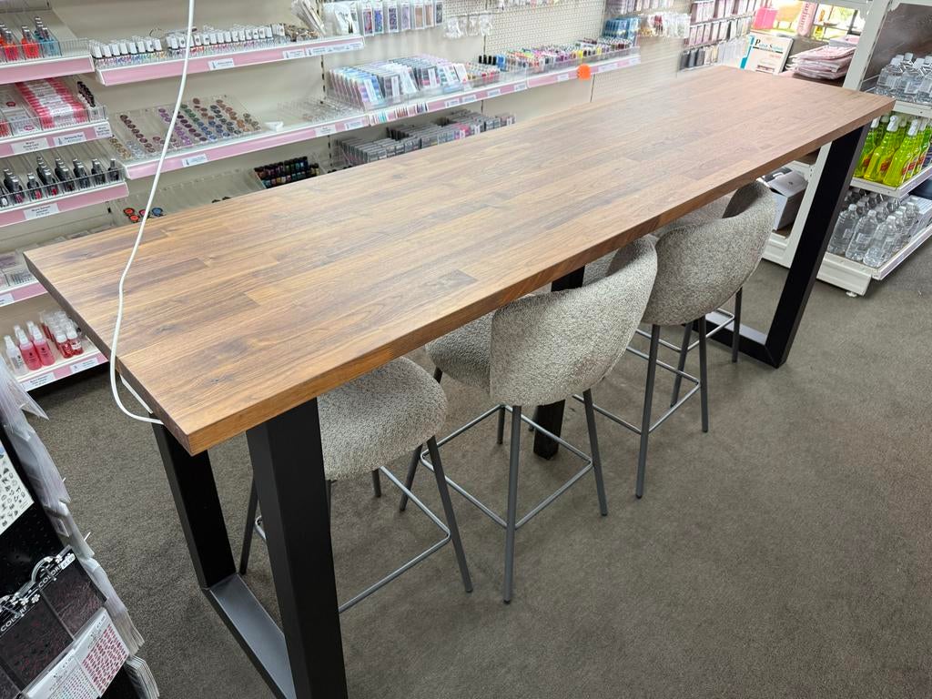 IKEA Karlby eiken werkblad met stalen U-poten (bartafel), Ophalen, Zo goed als nieuw