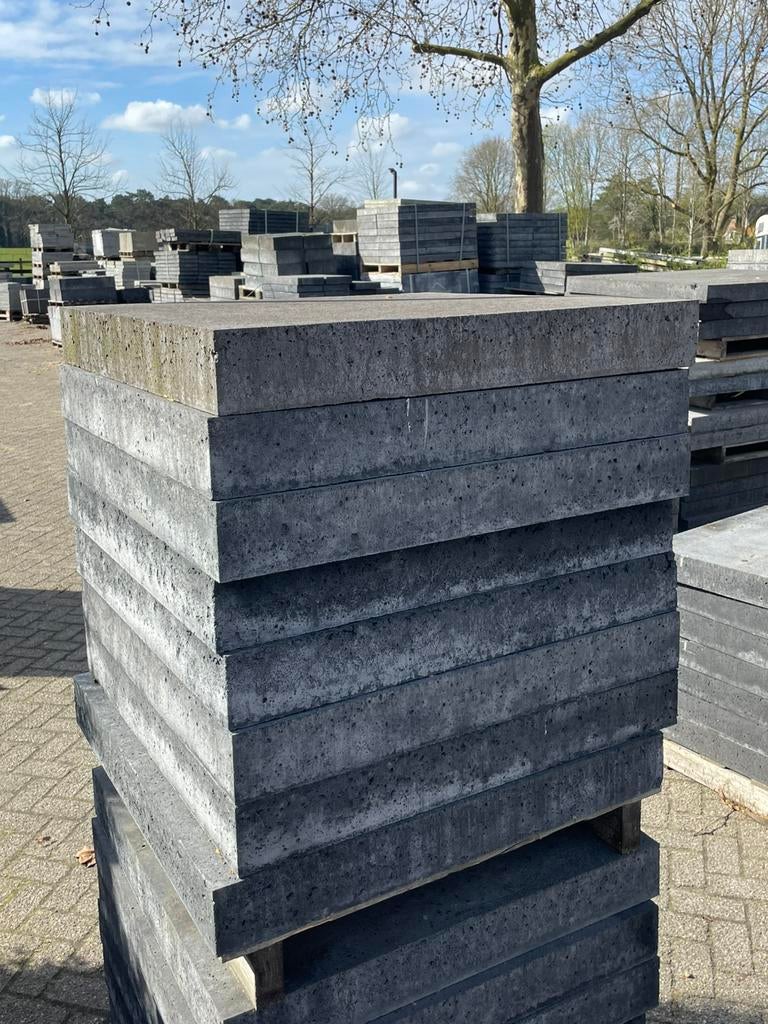 Oud Hollandse tegels Antraciet 80x80x10 RESTPARTIJ, Ophalen, Nieuw, Beton, Terrastegels