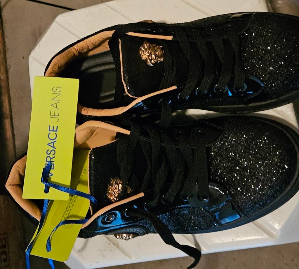Versace Jeans Couture Sneakers Zwart Glitter, Kleding | Dames, Zwart, Nieuw, Ophalen of Verzenden, Sneakers of Gympen