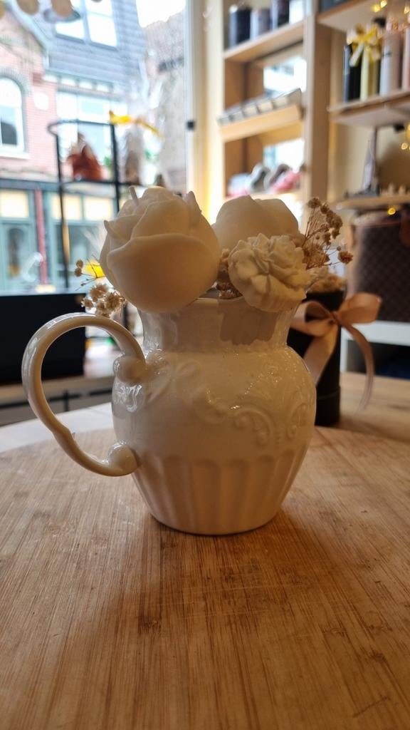 Handgemaakt Paraffinevrij Kaarsenboeket in Wit, Ophalen, Overige materialen, Wit, Nieuw