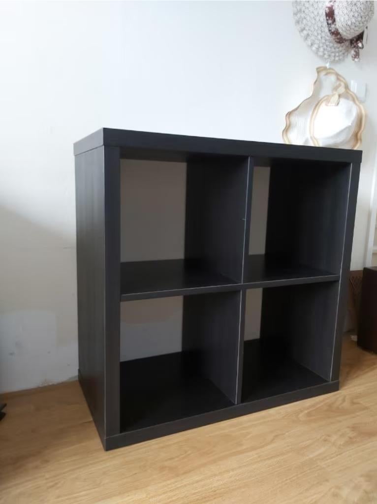2x Kallax 4 vaks open kast vakkenkast 2x2 zwart Ikea, Ophalen, 5 laden of meer, 50 tot 100 cm, Zo goed als nieuw
