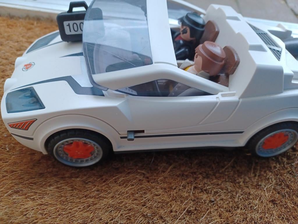 Playmobil Witte Sportwagen met Figuren, Ophalen of Verzenden, Gebruikt
