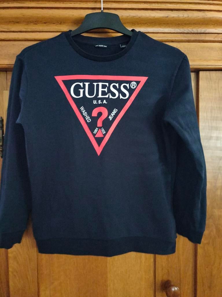 Superleuke donkerblauwe sweater Guess Mt 176, Ophalen of Verzenden, Zo goed als nieuw, Meisje, Trui of Vest