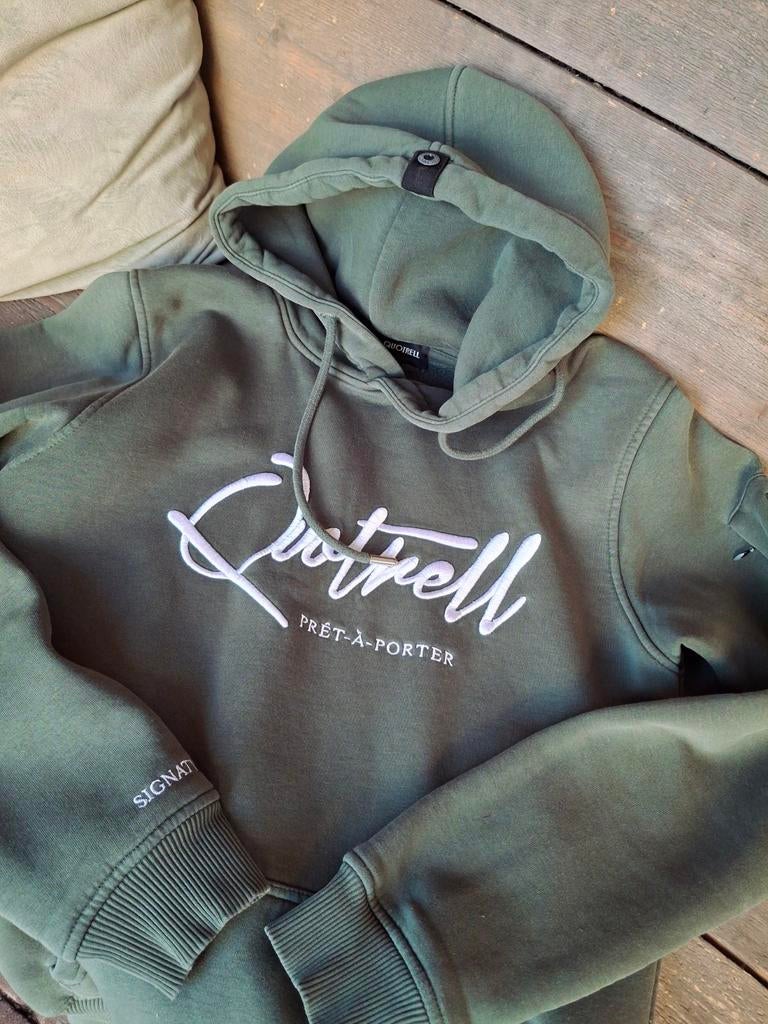 Quotrell olijfkleurige hoodie maat S, Kleding | Heren, Ophalen of Verzenden, Zo goed als nieuw, Quotrell, Groen
