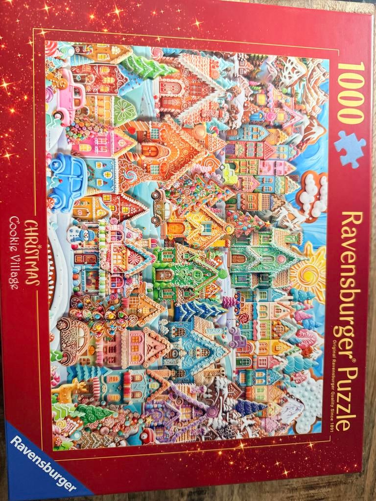 Ravensburger Kerst Koekjes Dorp Puzzel 1000 Stukjes, Ophalen, 500 t/m 1500 stukjes, Nieuw, Legpuzzel