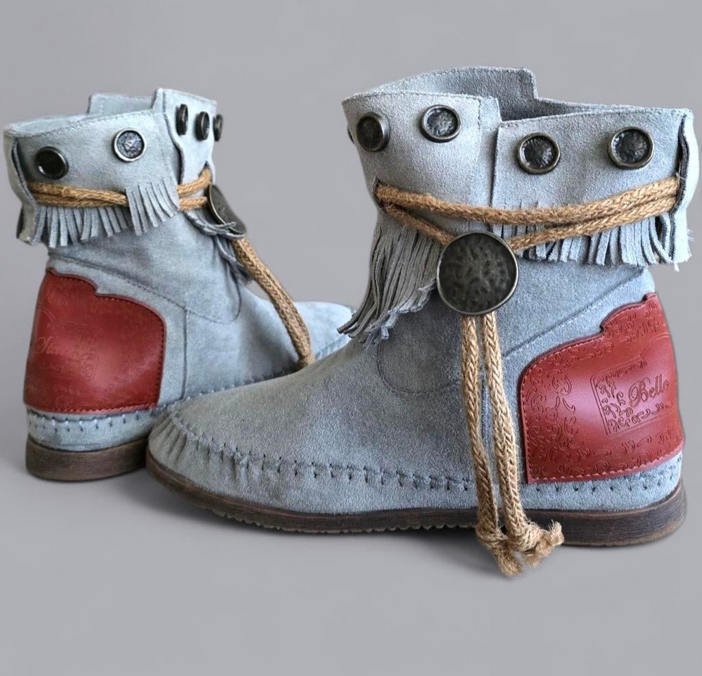 Boho Enkellaarsjes - Maat 38, Lage of Enkellaarzen, Ophalen of Verzenden, Onbekend, Grijs