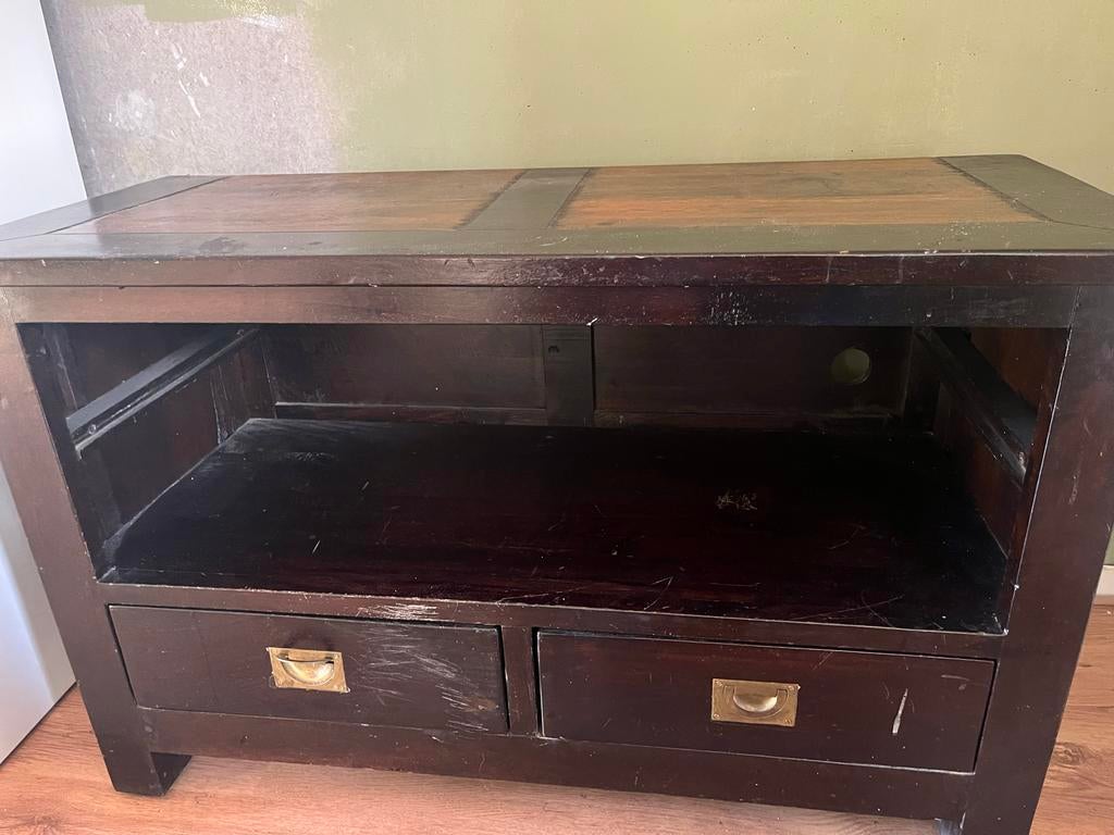 Tv kast teakhout, Huis en Inrichting, Kasten | Televisiemeubels, Gebruikt, 100 tot 150 cm, Teakhout, Ophalen of Verzenden