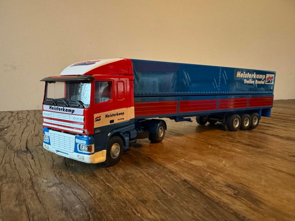 DAF 95 XF met oplegger - Heisterkamp Trucking model, Hobby en Vrije tijd, Modelauto's | 1:50, Ophalen of Verzenden, Nieuw, Bus of Vrachtwagen
