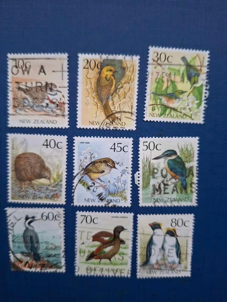 Postzegel Nieuw Zeeland 1988 ev 9 zegels met Vogels 06-04, Ophalen of Verzenden, Gestempeld
