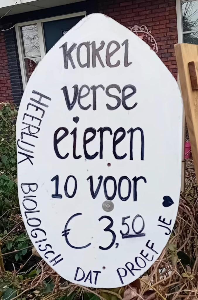 Kakel verse biologische eieren 10 voor € 3,50, Ophalen