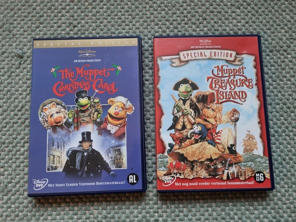 Muppet Christmas Carol & Muppet Treasure Island DVD's, Avontuur, Gebruikt, Alle leeftijden, Ophalen of Verzenden
