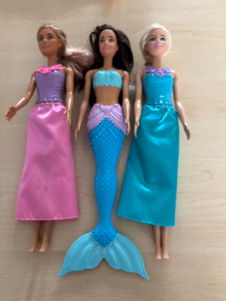 Set van 3 Barbie poppen, inclusief zeemeermin, Kinderen en Baby's, Ophalen of Verzenden, Gebruikt, Barbie