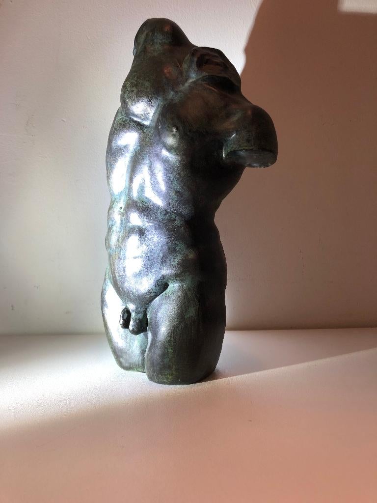Mannelijke torso beeld, Ophalen, Gepatineerd, 20 - 50 cm, Beeld