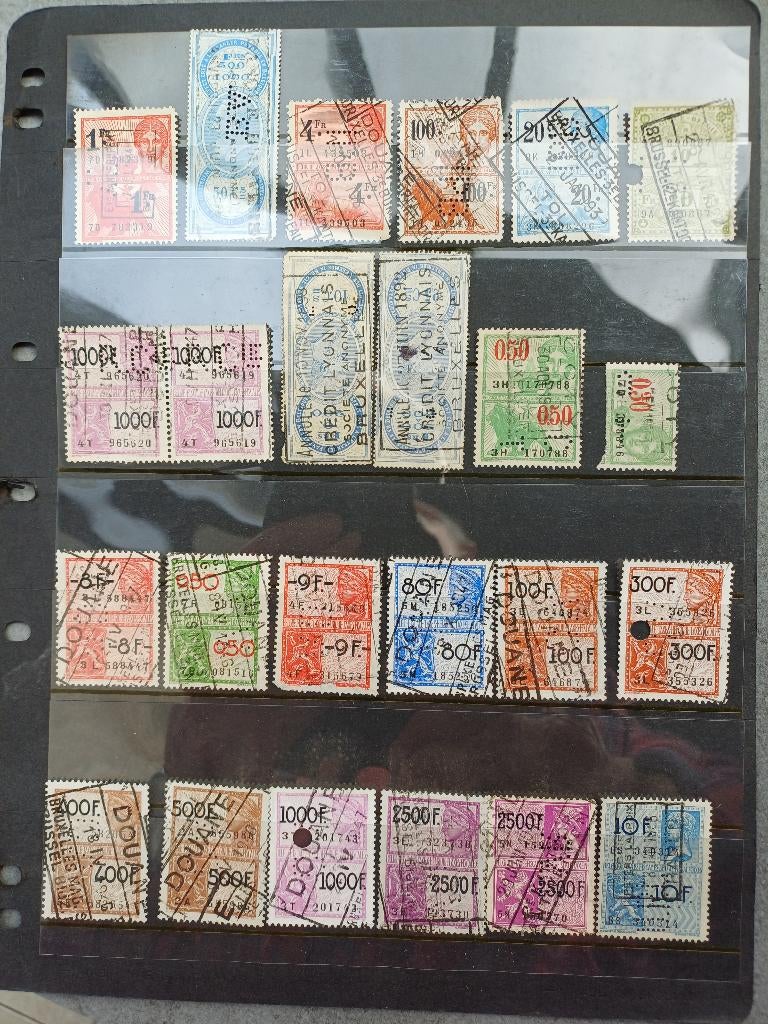 perfin in Belasting Revenues zegels België, Ophalen of Verzenden, Gestempeld, Gestempeld