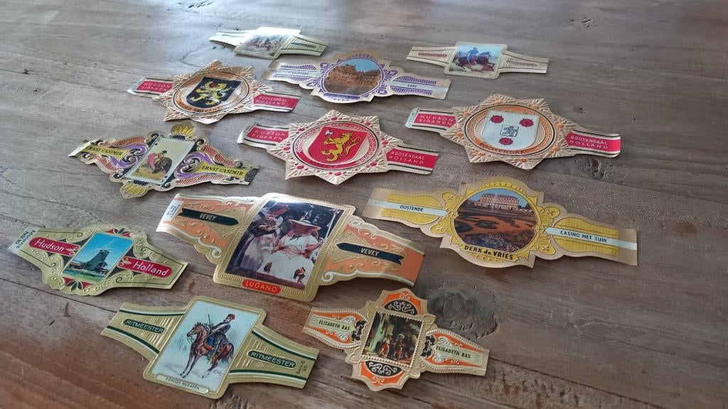 Oude sigarenbandjes, Ophalen of Verzenden, Gebruikt, Sigarenbandjes