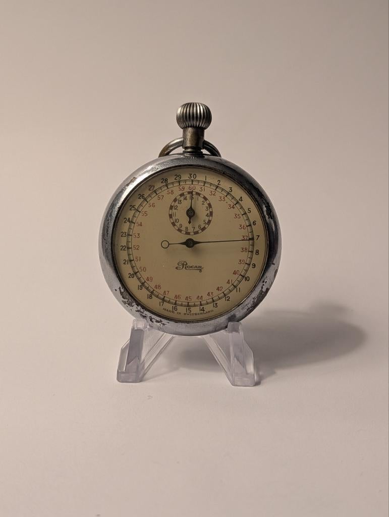 Rocar Stopwatch - 30-Sec. Sweep - Swiss Made - Jaren '50/'60, Ophalen of Verzenden