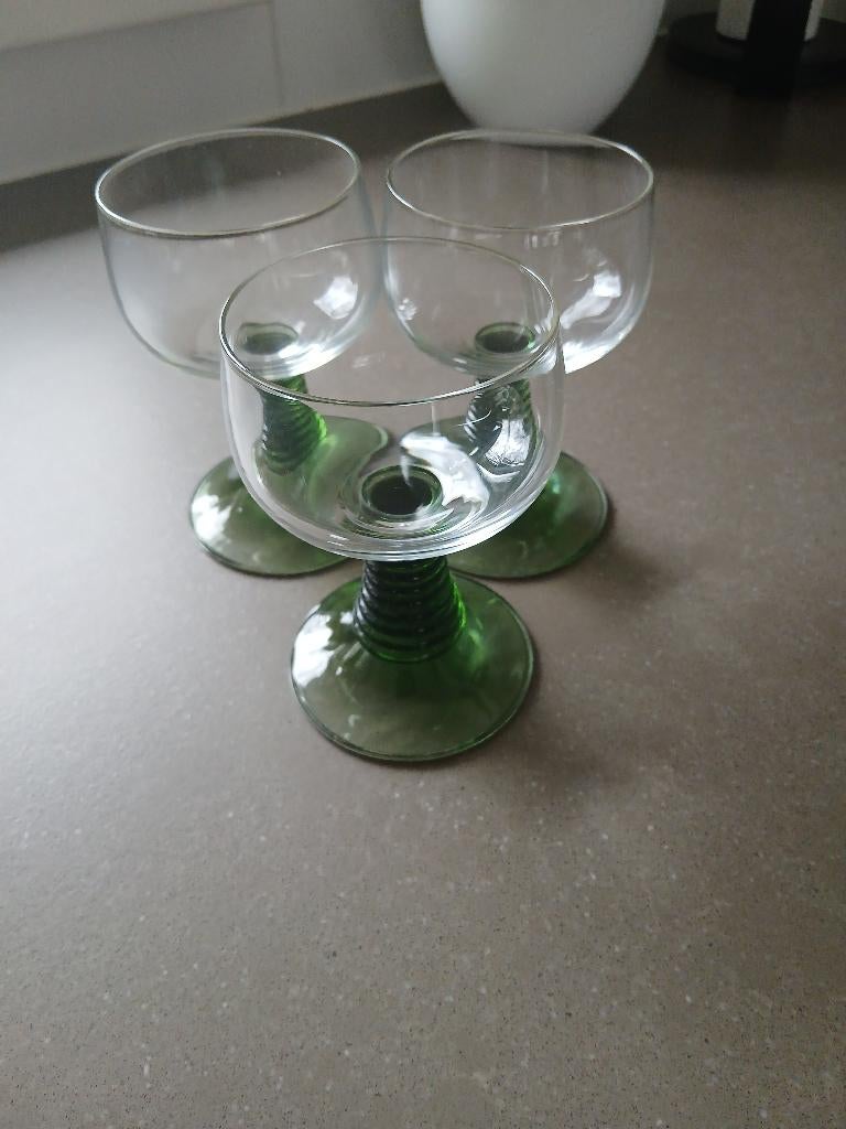 3 mooie wijnglazen, Antiek en Kunst, Antiek | Glas en Kristal, Ophalen