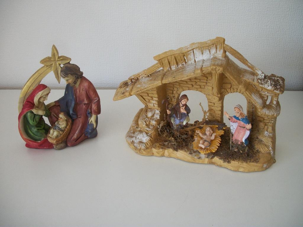 2x Kerststal - 19 x 7 x 14 hoog - Polystone - zgan, Ophalen of Verzenden