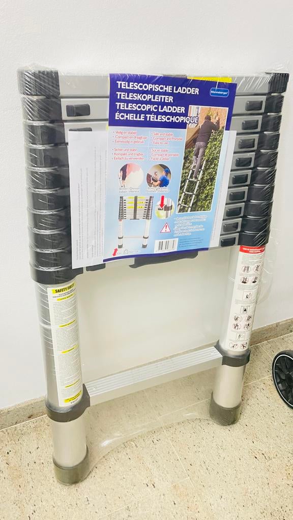 Telescopische ladder, Doe-het-zelf en Verbouw, Ladders en Trappen, Nieuw, Ophalen of Verzenden, Ladder, Opvouwbaar of Inschuifbaar