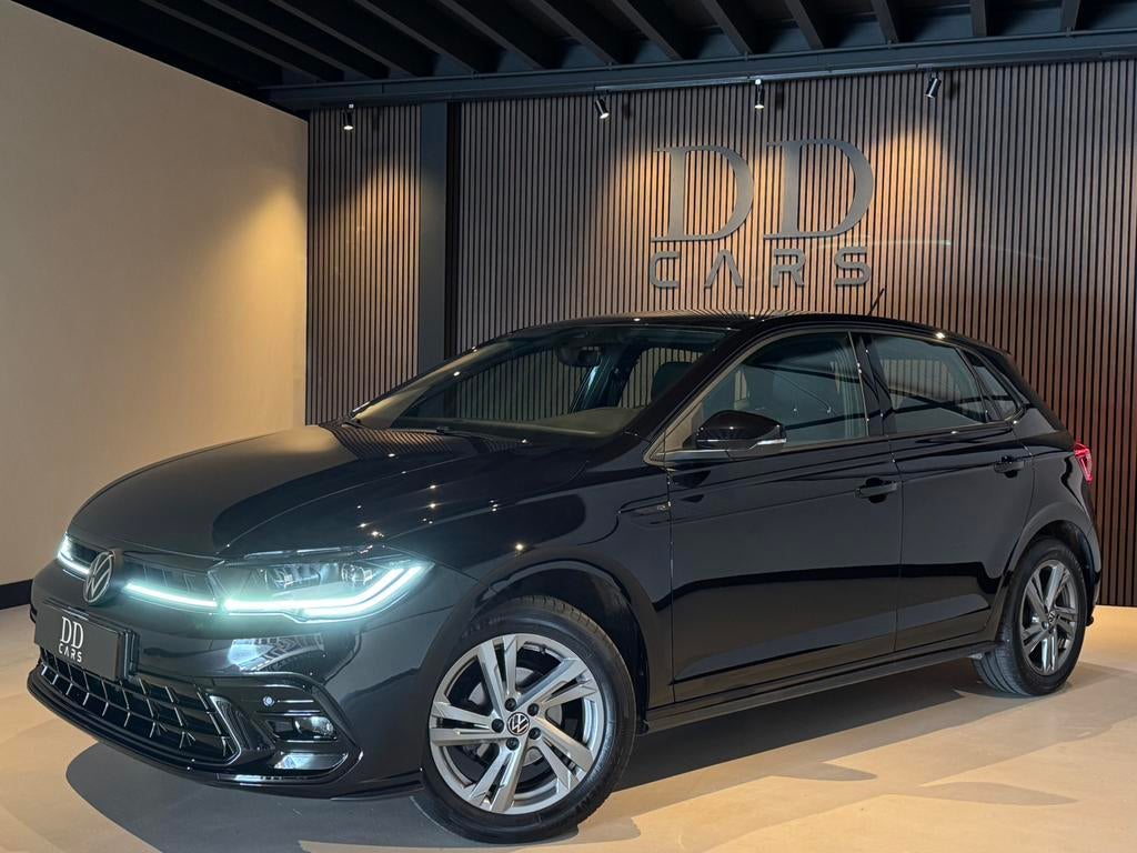 Volkswagen Polo 1.0 TSI R Line | Camera | IQ Light | Sfeer |, Auto's, Stof, Zwart, 95 pk, Zwart