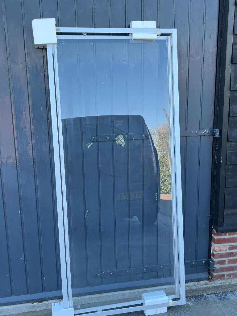 douche deur Hüppe, Doe-het-zelf en Verbouw, Sanitair, Nieuw, Douche, Chroom, Glas, Ophalen