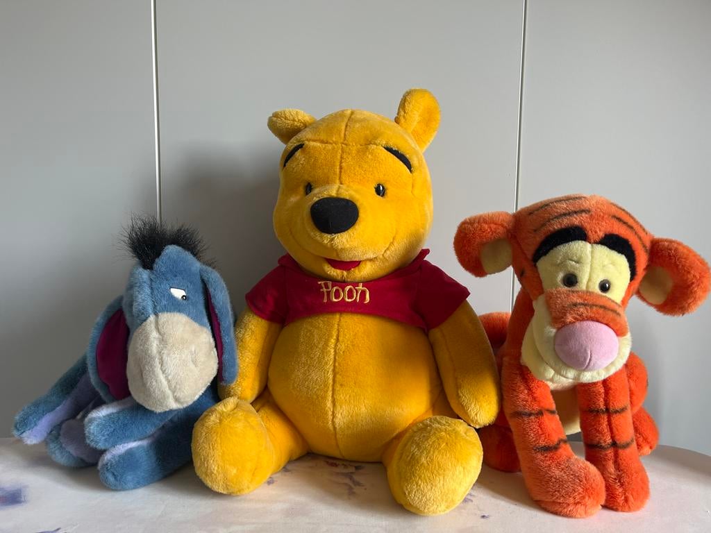 Vintage Disney Winnie de Poeh, Teigetje & Iejoor knuffels, Kinderen en Baby's, Speelgoed | Knuffels en Pluche, Ophalen, Zo goed als nieuw