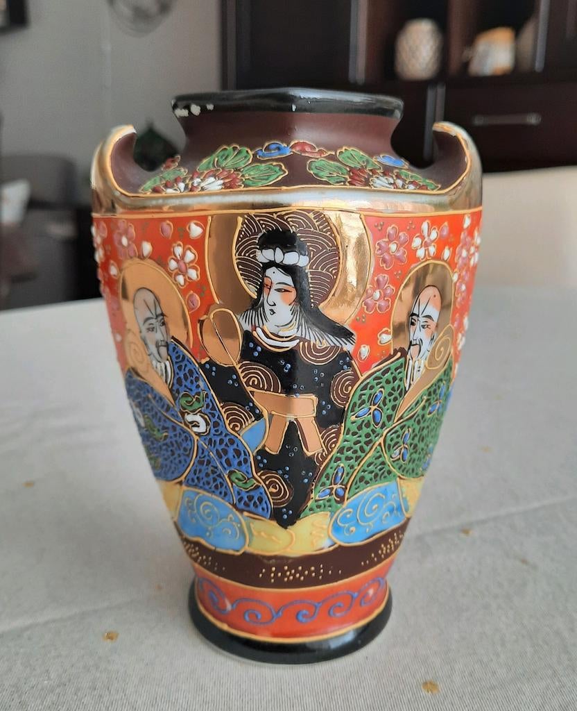Antiek Japans Satsuma vaasje, Antiek en Kunst, Ophalen of Verzenden
