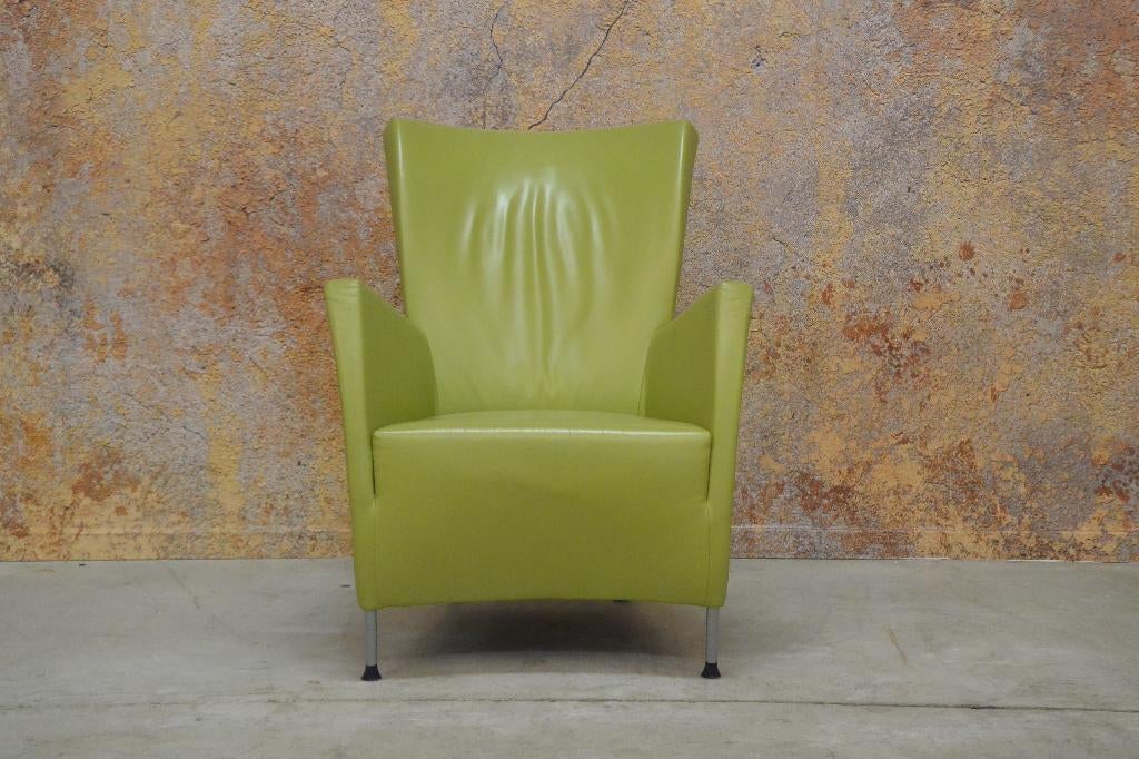 ZGANieuw limegroene leren Montis Windy design fauteuil!, Huis en Inrichting, Leolux gelderland harvink rolf benz jori design on stock montis