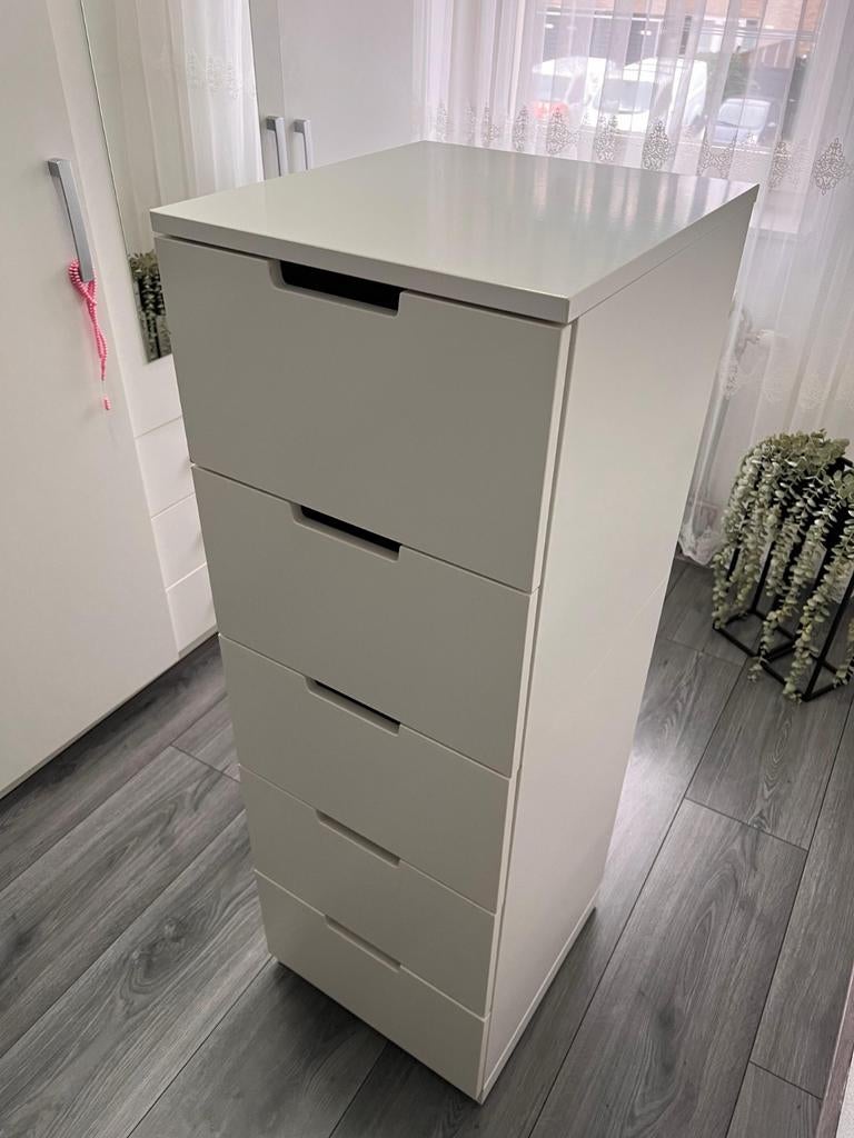 WITTE KAST MET 5 LADEN, Huis en Inrichting, Kasten | Ladekasten, 100 tot 150 cm, 5 laden of meer, 200 cm of meer, Ophalen of Verzenden