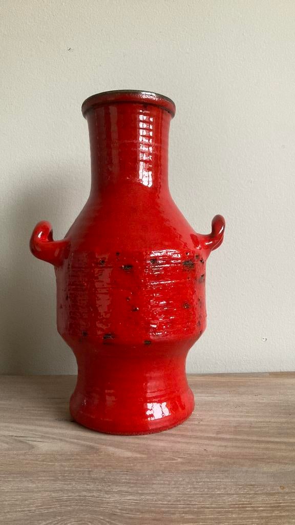 Vintage rode vaas Fat Lava Kreutz Keramik, Ophalen of Verzenden