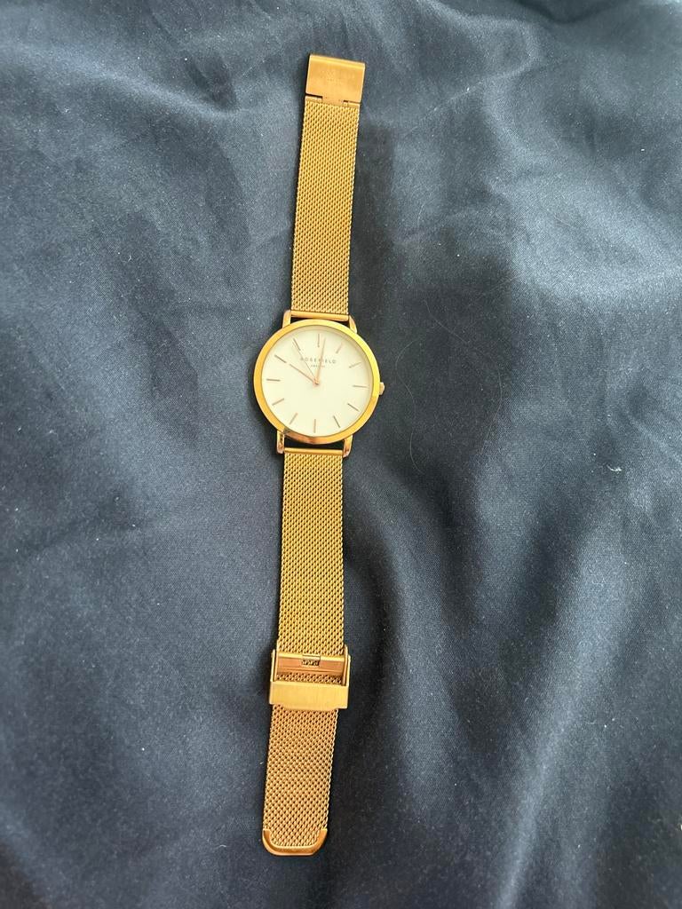 Rosefield dameshorloge goudkleurig, Sieraden, Tassen en Uiterlijk, Horloges | Dames, Overige merken, Gebruikt, Staal, Polshorloge
