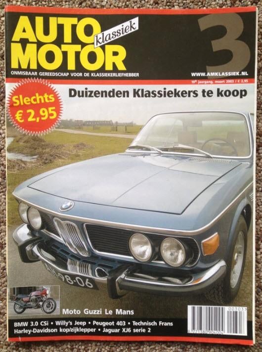 AMK: BMW 3.0 CSi E9, Peugeot 403, Jaguar XJ6, Moto Guzzi 850, Ophalen of Verzenden, Zo goed als nieuw, Algemeen