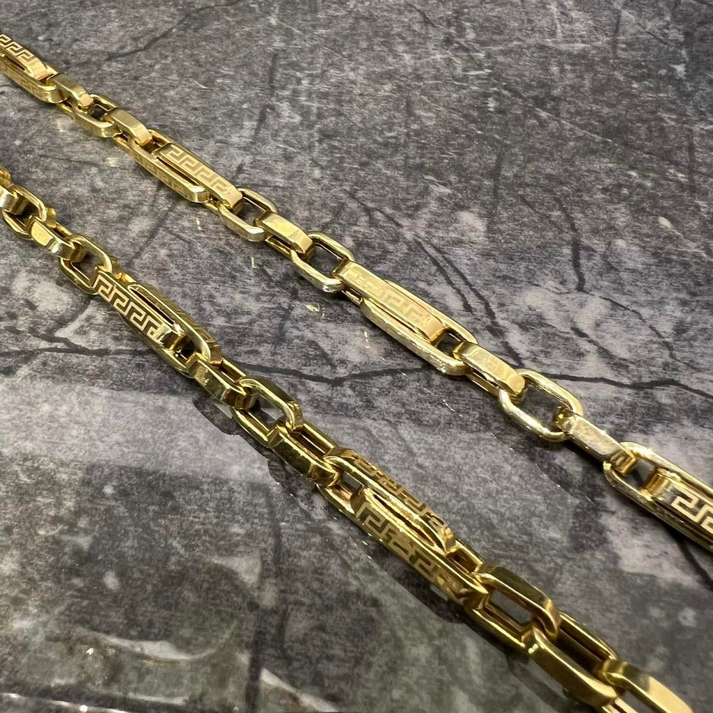 14 karaat gouden ketting monte carlo versace schakel, Sieraden, Tassen en Uiterlijk, Kettingen, Ophalen of Verzenden, Zo goed als nieuw