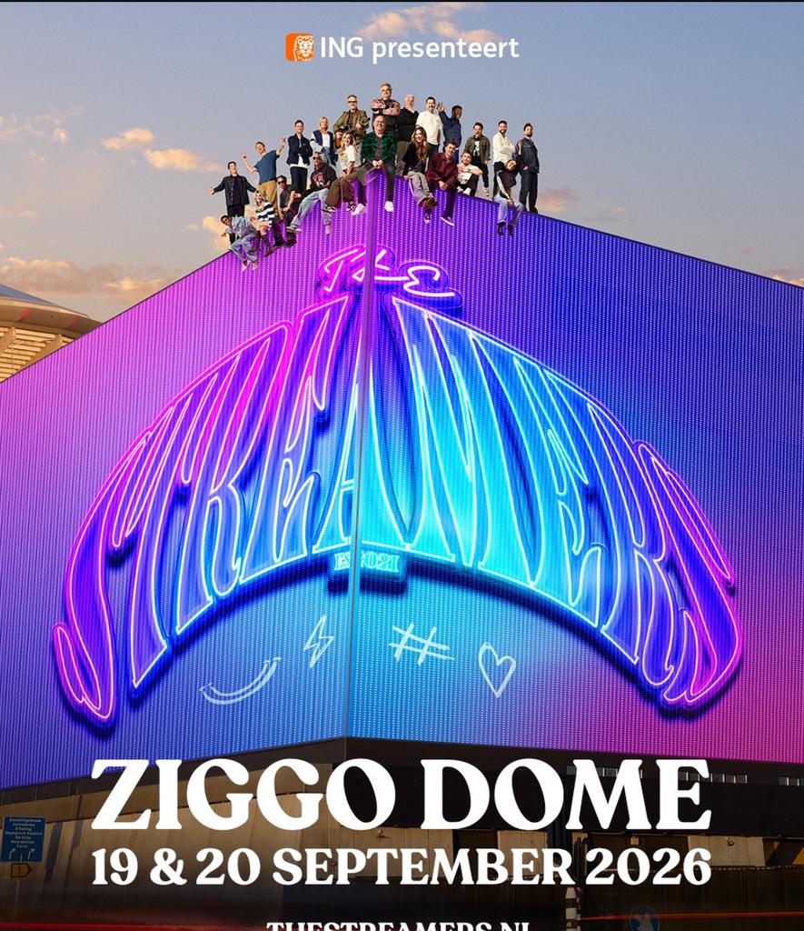 8 tickets the Streamers 19 sept 2026, Drie personen of meer