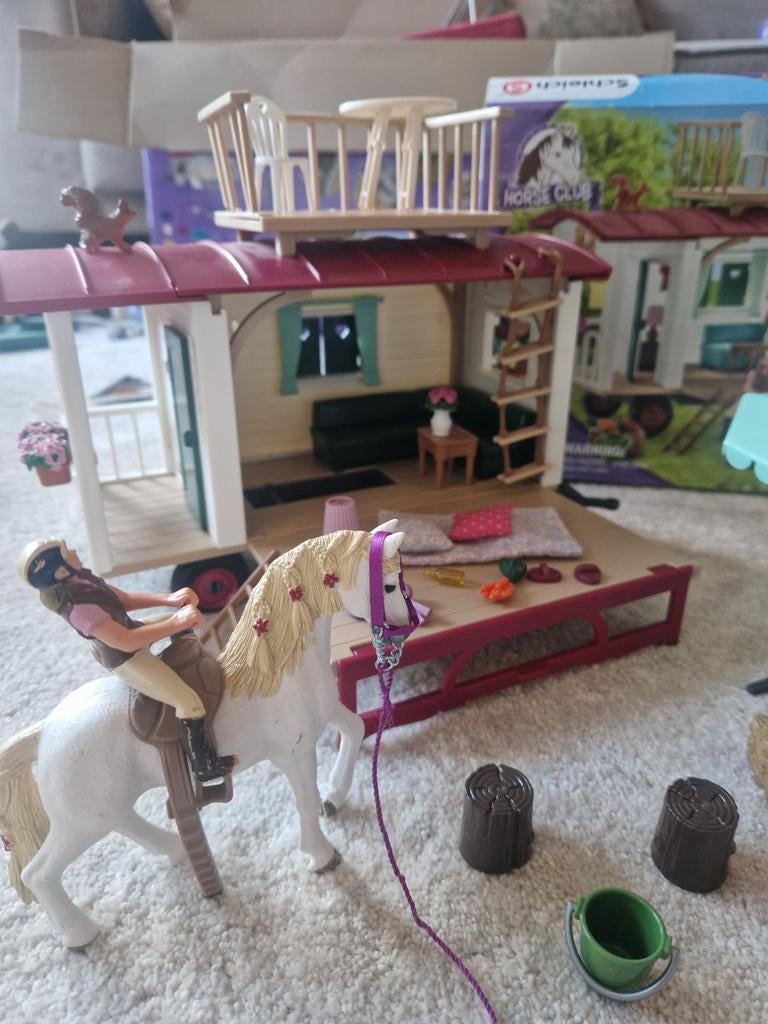 Horse club woonwagen schleich paarden, Ophalen of Verzenden, Zo goed als nieuw, Overige