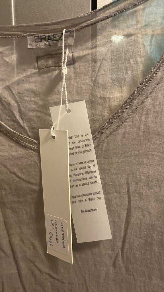 Braez grijze tuniek - Maat L nieuw, Ophalen of Verzenden, Zo goed als nieuw, Maat 38/40 (M), Grijs