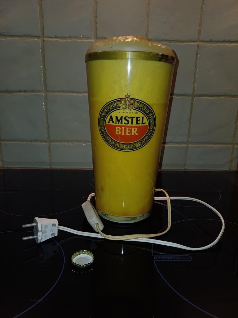 Amstel bier lamp.. mancave..?, Verzamelen, Biermerken, Ophalen of Verzenden, Gebruikt, Reclamebord, Plaat of Schild, Amstel