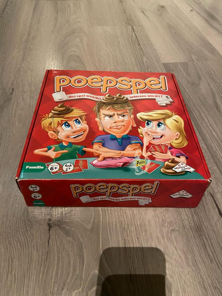 Poepspel, Hobby en Vrije tijd, Gezelschapsspellen | Bordspellen, Zo goed als nieuw, Ophalen of Verzenden